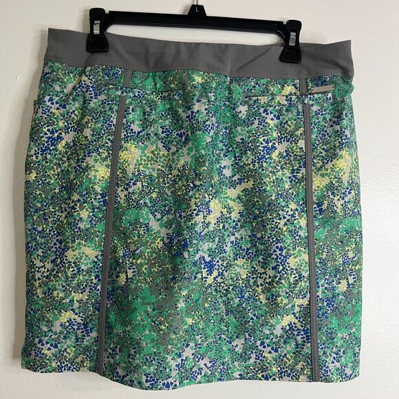Adidas Green, Gray & Royal Blue Pull on Stretch Golf Tennis Skort Women's Sz M - Picture 4 of 7